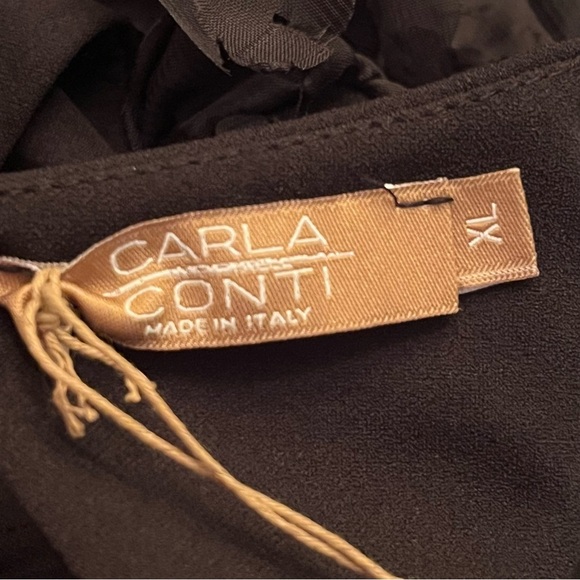 Carla Conti Black 3D Floral Cutout Back Cocktail Mini Dress Size XL NWOT Italy - Picture 7 of 9